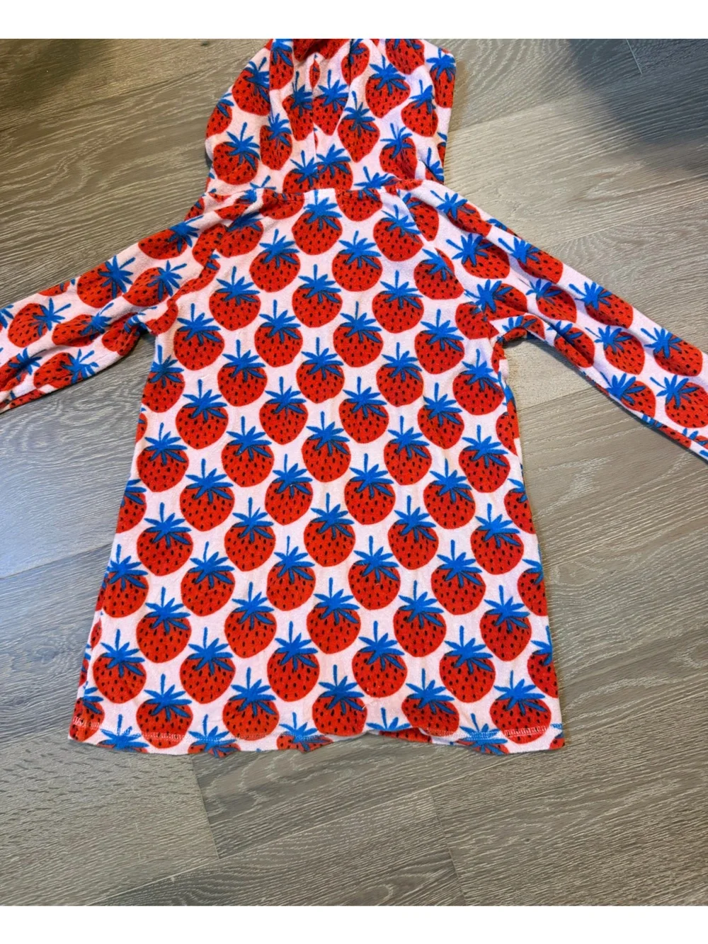 Hanna Andersson Kids Swim Coverup Strawberry Print Hooded